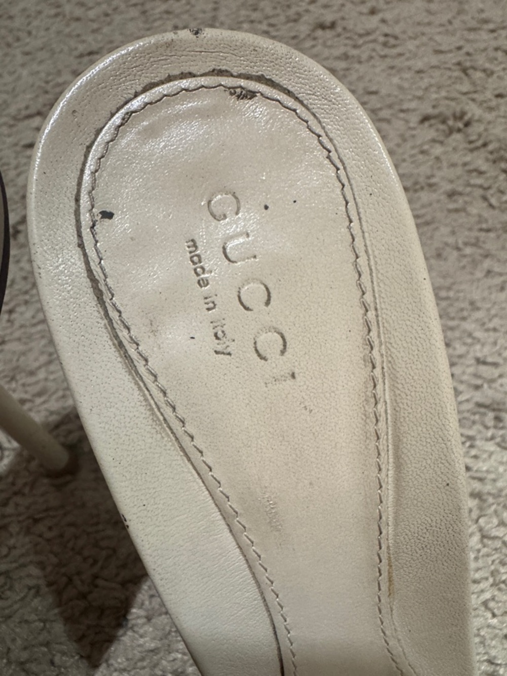 Gucci Beige Leather Horsebit Mule Sandals - Picture 5 of 8
